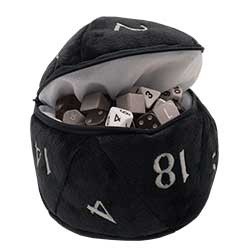 D20 PLUSH DICE BAG BLACK