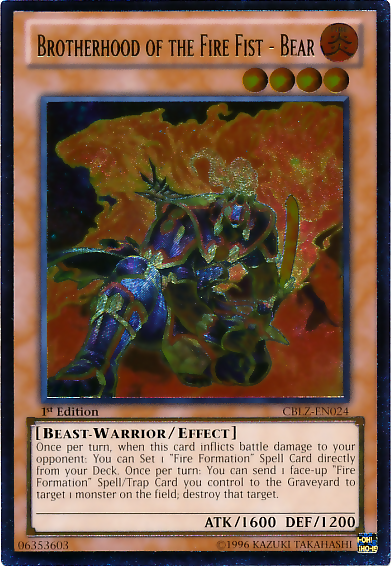 Brotherhood of the Fire Fist - Bear (UTR) [CBLZ-EN024] Ultimate Rare