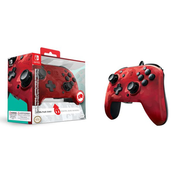 PDP FACEOFF DELUXE+ AUDIO WIRED CONTROLLER - RED CAMO - SWITCH