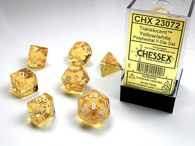 CHESSEX 7-DIE SET *TRANSLUCENT*