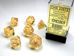CHESSEX 7-DIE SET *TRANSLUCENT*