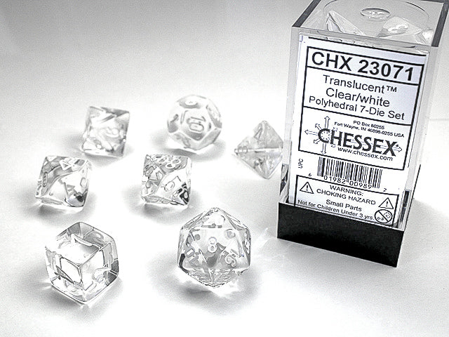 CHESSEX 7-DIE SET *TRANSLUCENT*