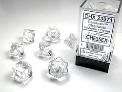 CHESSEX 7-DIE SET *TRANSLUCENT*