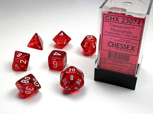 CHESSEX 7-DIE SET *TRANSLUCENT*