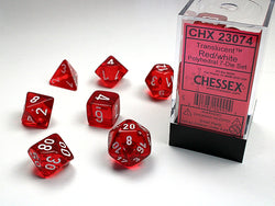 CHESSEX 7-DIE SET *TRANSLUCENT*