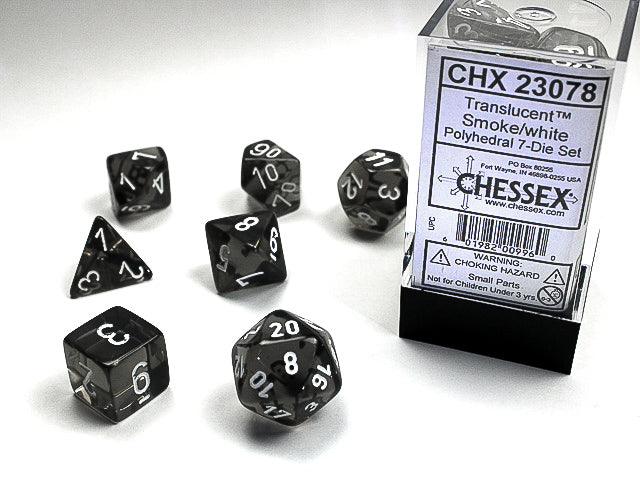 CHESSEX 7-DIE SET *TRANSLUCENT*
