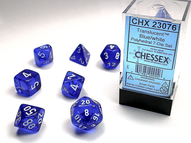 CHESSEX 7-DIE SET *TRANSLUCENT*