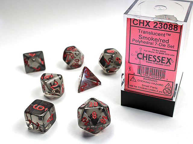 CHESSEX 7-DIE SET *TRANSLUCENT*