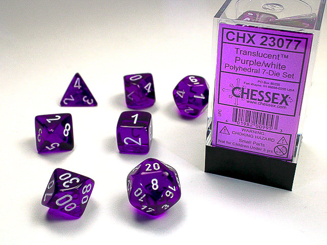 CHESSEX 7-DIE SET *TRANSLUCENT*