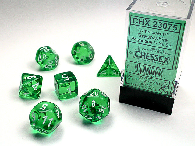 CHESSEX 7-DIE SET *TRANSLUCENT*