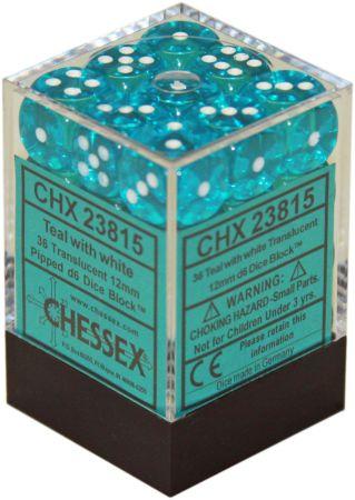 Chessex 12mm D6 Dice Block (36 Dice) *Translucent*
