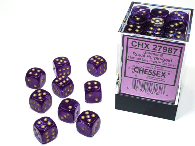 Chessex 12mm D6 Dice Block (36 Dice) *Borealis*