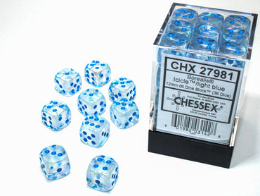 Chessex 12mm D6 Dice Block (36 Dice) *Borealis*