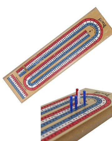 BICYCLE - CRIBBAGE, 3 LANE R/W/B PINE