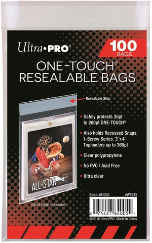 UP 1TOUCH RESEALABLE BAGS 100CT