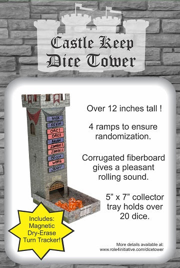 CASTLE KEEP DICE TOWER W/ MAGNETIC TRACKER