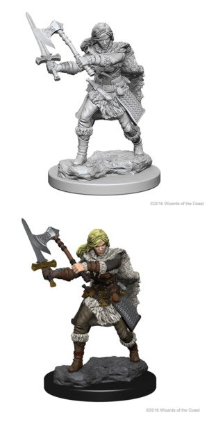 DND UNPAINTED MINIS WV1 FEMALE HUMAN BARBARIAN