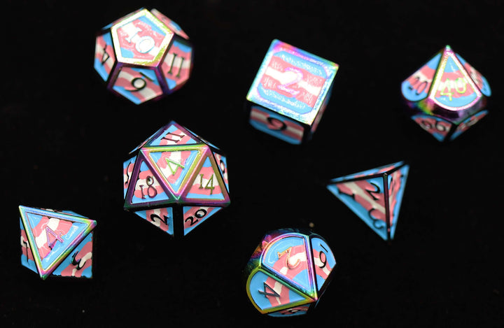 Transgender Pride Metal Dice Set